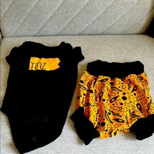Pittsburgh Fans! Black and Yellow Baby Onesie Set with bubble shorts